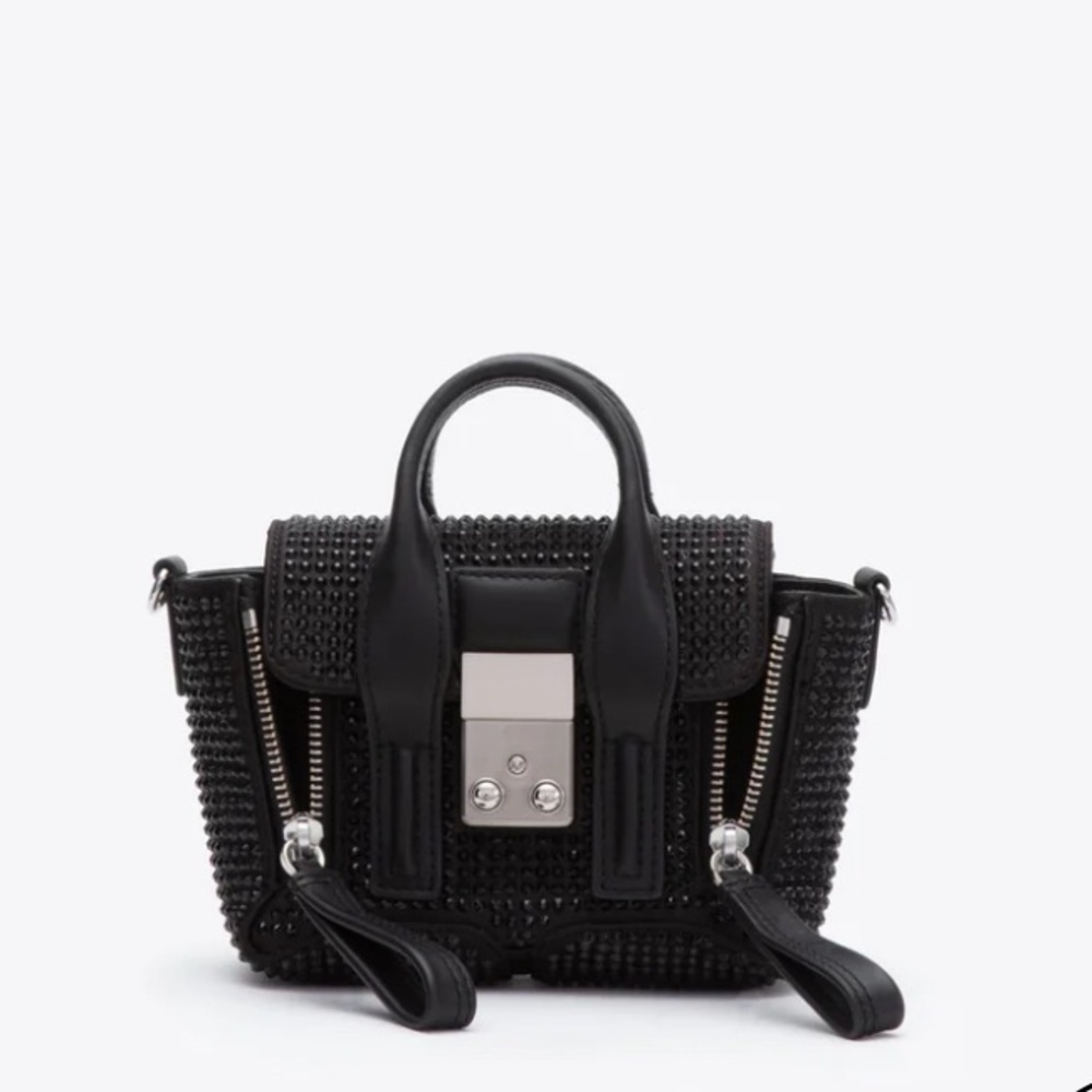 Black Studded Pashli Nano Satchel